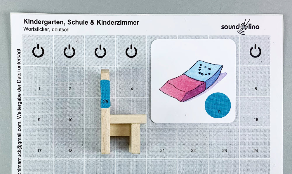Soundolino Stickerbogen zu Set 1 Kindergarten, Schule & Kinderzimmer