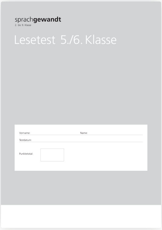 sprachgewandt 2. bis 9. Klasse Lesetest 5./6. Klasse (10 Stück)