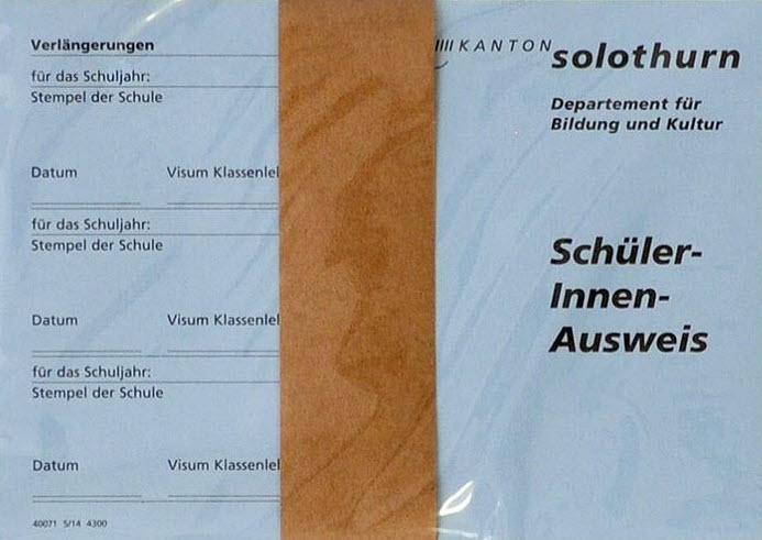 Schülerausweis für den Kanton Solothurn Kanton Solothurn