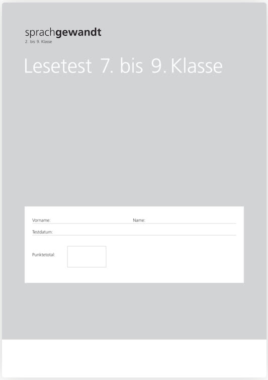 sprachgewandt 2. bis 9. Klasse Lesetest 7.-9. Klasse (10 Stück)