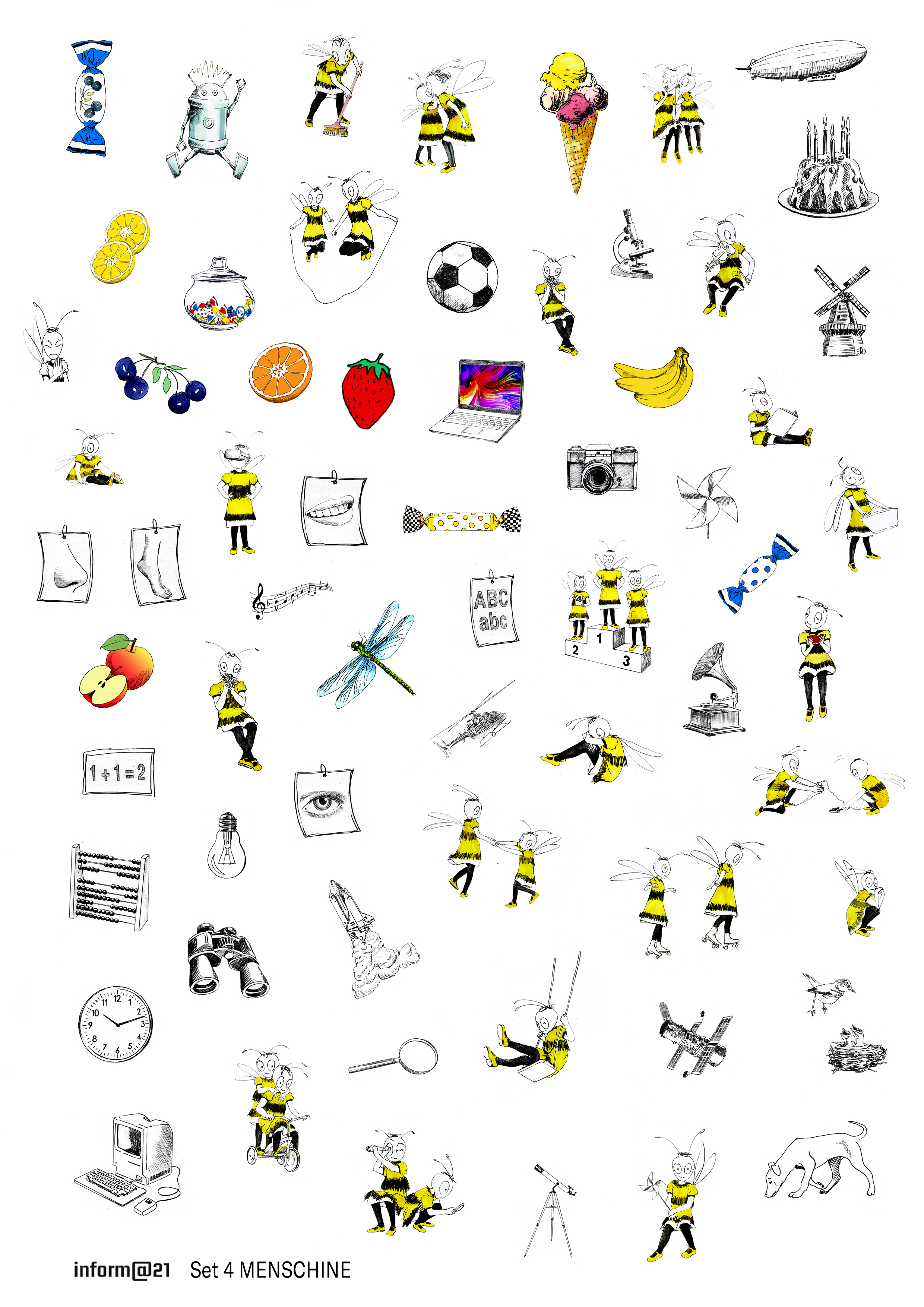 inform@21 Kindergarten bis 3. Klasse - Stickerbogen Set 4